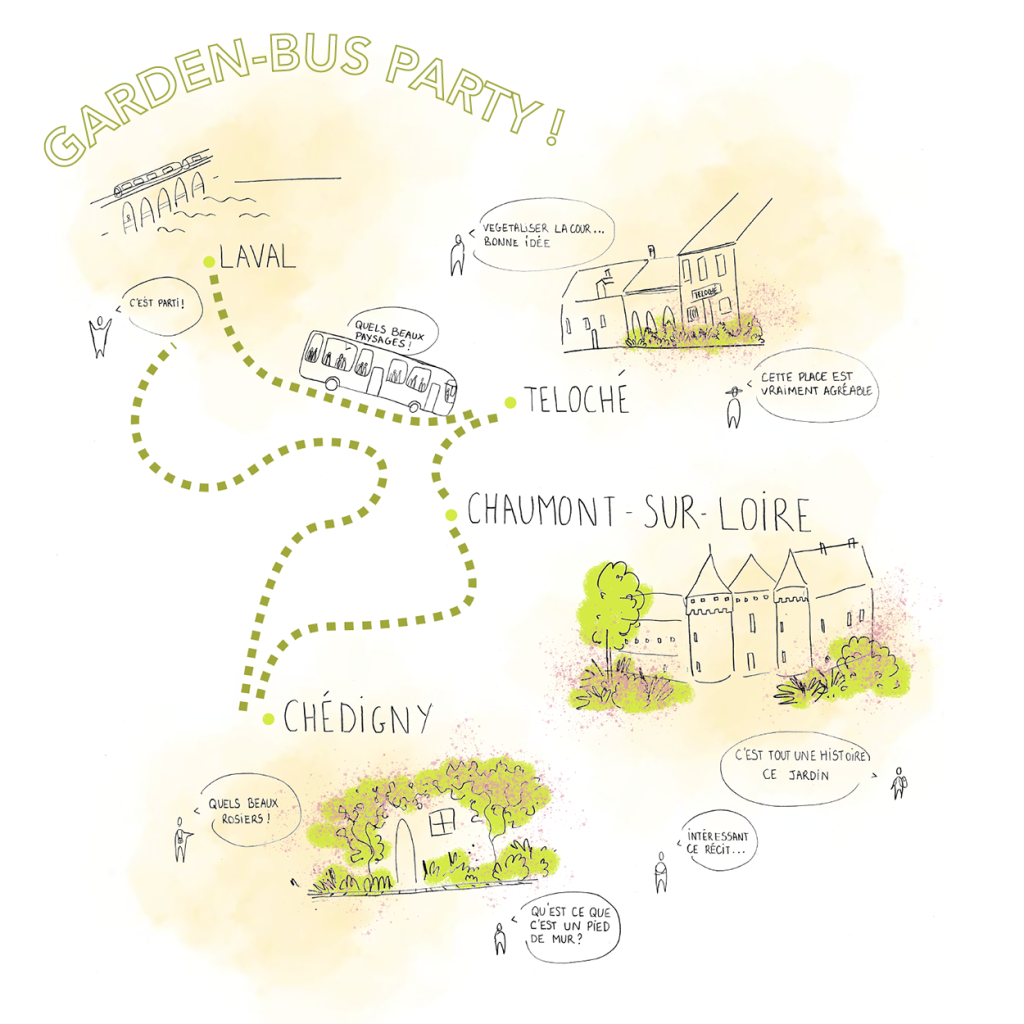 Le CAUE 53 et le CAUE 72 sont heureux de vous inviter à une folle excursion ligérienne « Garden-Bus Party » au détour de jardins et villages frugaux, du 72 au 41 en passant par le 37.